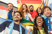 soccer fans celebrating